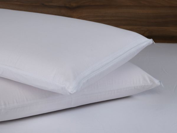Capa Protetora Impermeável Para Travesseiro Com Zíper 1 Pç 70cm x 50cm Fios 100% Algodão 