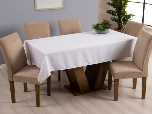 Toalha de Mesa 6 Lugares 2,00x1,40 1 Peça Tecido Oxford Liso