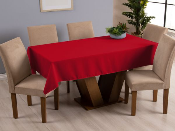 Toalha de Mesa 6 Lugares 2,00x1,40 1 Peça Tecido Oxford Liso
