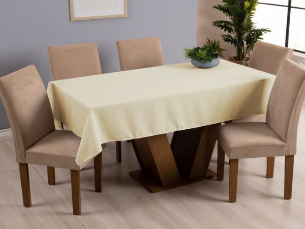 Toalha de Mesa 6 Lugares 2,00x1,40 1 Peça Tecido Oxford Liso